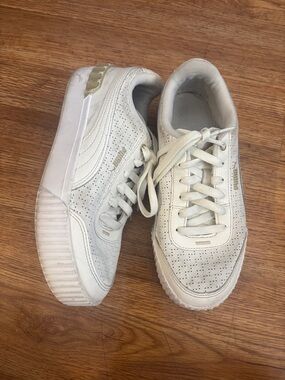 Puma Cream/Gold Platform Sneakers for Women